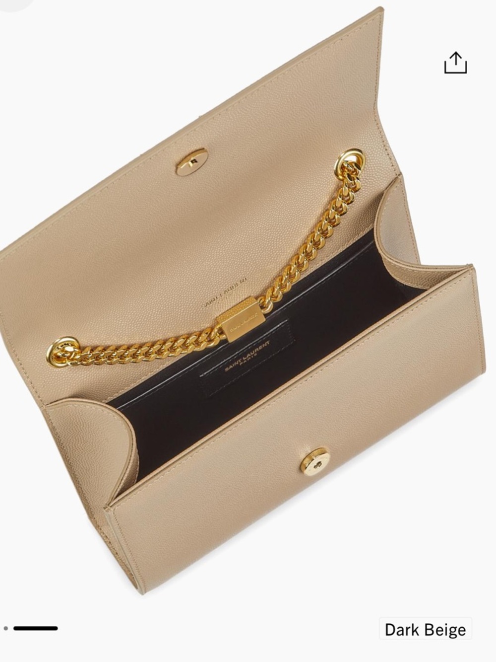 Saint Laurent Kate Small in Grain de Poudre Embossed Leather, Dark Beige - NWOT - Picture 3 of 11